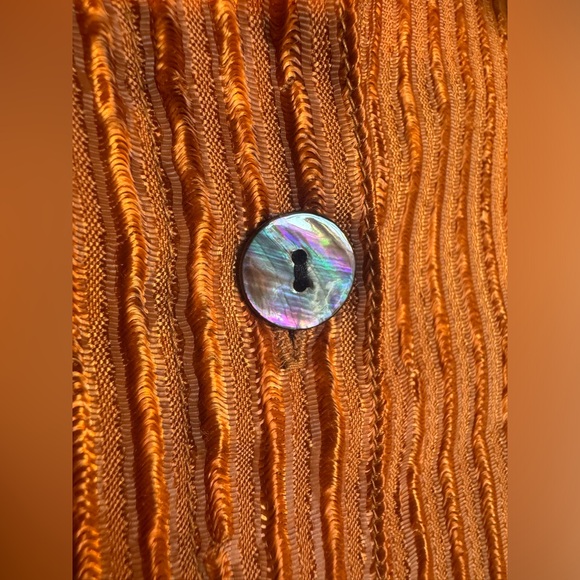 Burnt Orange Coldwater Creek Button Down Blouse - Picture 3 of 6